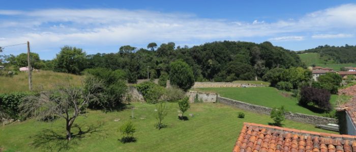 Preciosas vistas al campo y la naturaleza desde la terraza de la habitación en Hospedaje Javier, Isla, Cantabria
